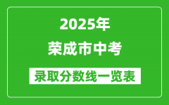2025年榮成市中考錄取分?jǐn)?shù)線一覽表(含歷年分?jǐn)?shù)線)