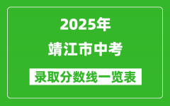 2025年靖江市中考錄取分?jǐn)?shù)線一覽表(含歷年分?jǐn)?shù)線)