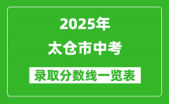 2025年太倉市中考錄取分?jǐn)?shù)線一覽表(含歷年分?jǐn)?shù)線)