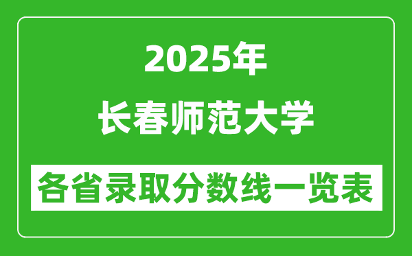 2025年長春師范大學(xué)各省錄取分?jǐn)?shù)線一覽表（含2024年最低分）