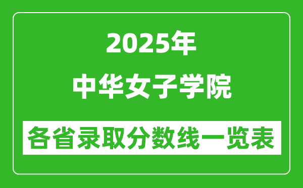 2025年中華女子學(xué)院各省錄取分?jǐn)?shù)線一覽表（含2024年最低分）