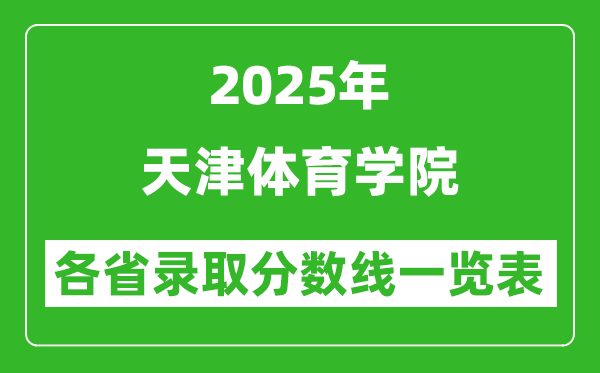 2025年天津體育學院各省錄取分數(shù)線一覽表(含2024年最低分)