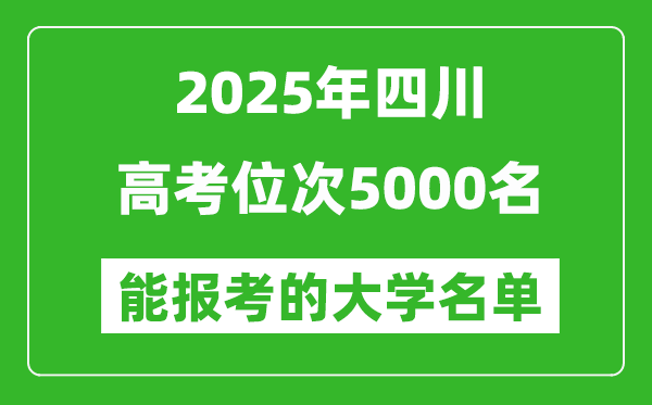 2025四川高考位次5000名能報考什么大學(xué)？附能上大學(xué)名單