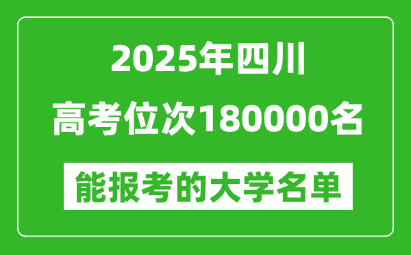 2025四川高考位次180000名能報考什么大學(xué)?附能上大學(xué)名單