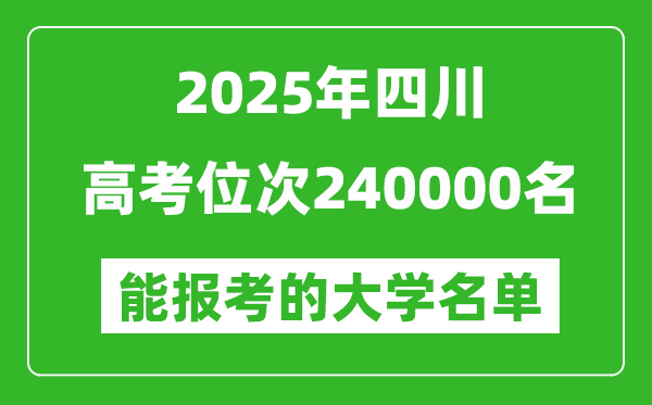 2025四川高考位次240000名能報(bào)考什么大學(xué)？附能上大學(xué)名單