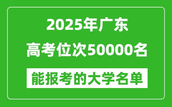 2025廣東高考位次50000名能報(bào)考什么大學(xué)?附能上大學(xué)名單