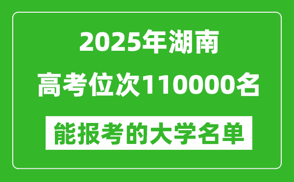2025湖南高考位次110000名能報考什么大學(xué)？附能上大學(xué)名單