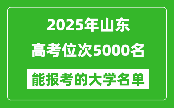 2025山東高考位次5000名能報考什么大學(xué)？附能上大學(xué)名單