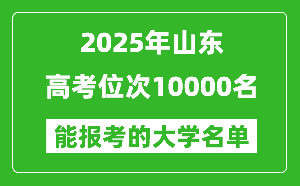2025山東高考位次10000名能報考什么大學(xué)？附能上大學(xué)名單