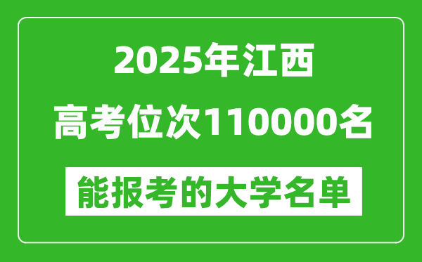 2025江西高考位次110000名能報考什么大學(xué)？附能上大學(xué)名單