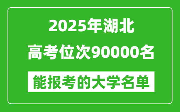 2025湖北高考位次90000名能報(bào)考什么大學(xué)？附能上大學(xué)名單