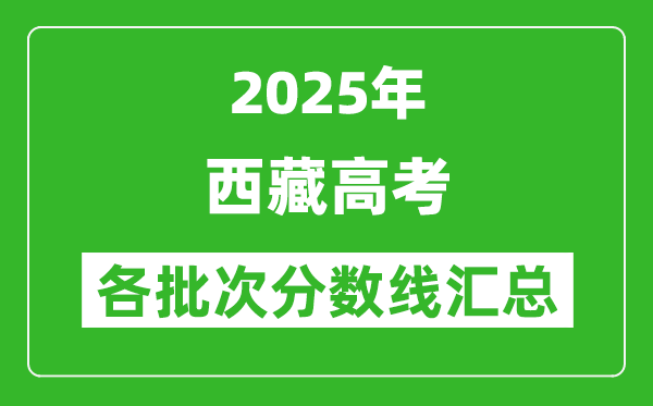 2025年西藏高考各批次分數(shù)線匯總（含一本,二本,?？品謹?shù)線）
