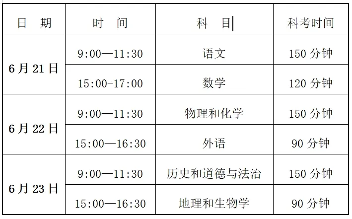 2025年遼寧中考時(shí)間是幾月幾號(hào),各科目具體時(shí)間安排