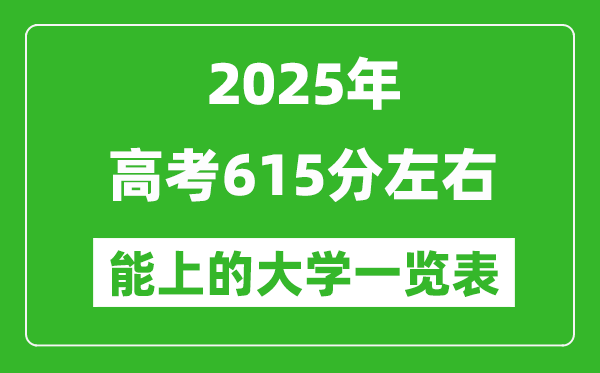 2025全國(guó)各地高考615分左右能上的大學(xué)一覽表(含理科+文科)