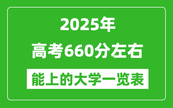 2025全國(guó)各地高考660分左右能上的大學(xué)一覽表(含理科+文科)