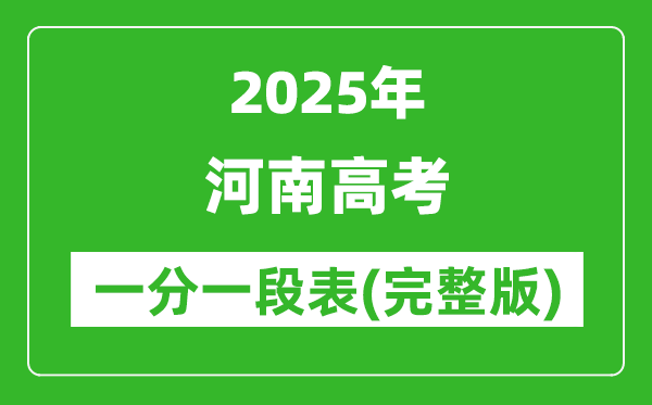 2025河南高考一分一段表,查詢位次及排名（完整版）