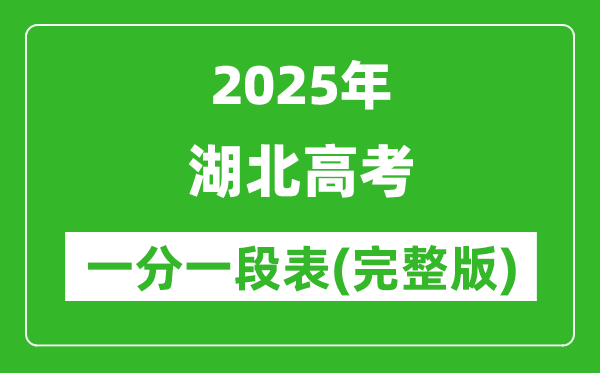 2025湖北高考一分一段表,查詢位次及排名（完整版）