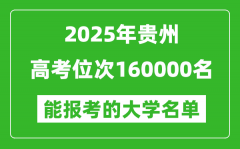 2025貴州高考位次160000名能報考什么大學(xué)？附能上大學(xué)名單