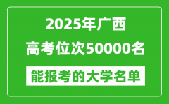 2025廣西高考位次50000名能報(bào)考什么大學(xué)？附能上大學(xué)名單