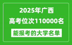 2025廣西高考位次110000名能報(bào)考什么大學(xué)？附能上大學(xué)名單