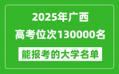 2025廣西高考位次130000名能報(bào)考什么大學(xué)？附能上大學(xué)名單