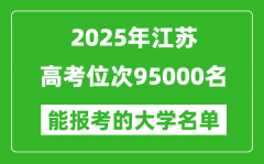 2025江蘇高考位次95000名能報(bào)考什么大學(xué)？附能上大學(xué)名單