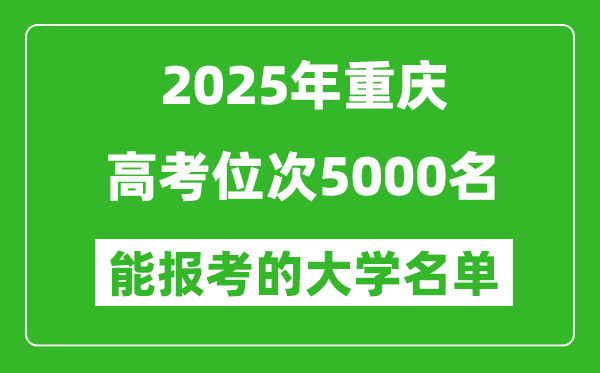 2025重慶高考位次5000名能報考什么大學(xué)？附能上大學(xué)名單