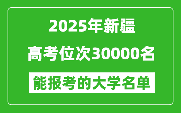 2025新疆高考位次30000名能報(bào)考什么大學(xué)？附能上大學(xué)名單
