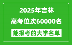 2025吉林高考位次60000名能報(bào)考什么大學(xué)？附能上大學(xué)名單