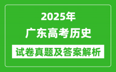 2025年廣東高考?xì)v史試卷真題及答案解析(完整版)