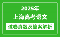2025年上海高考語文試卷真題及答案解析(完整版)