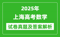 2025年上海高考數(shù)學(xué)試卷真題及答案解析(完整版)
