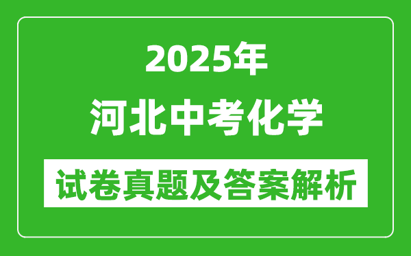 2025年河北中考化學試卷真題及答案解析