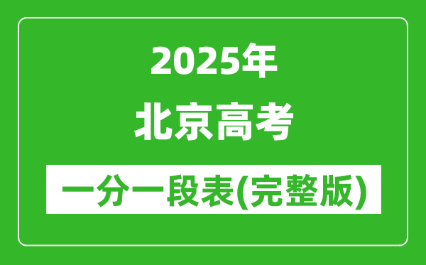 2025北京高考一分一段表,高考位次排名查詢（完整版）