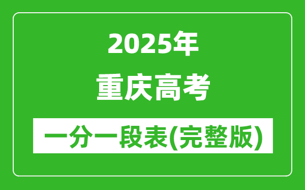 2025重慶高考一分一段表,高考位次排名查詢（完整版）