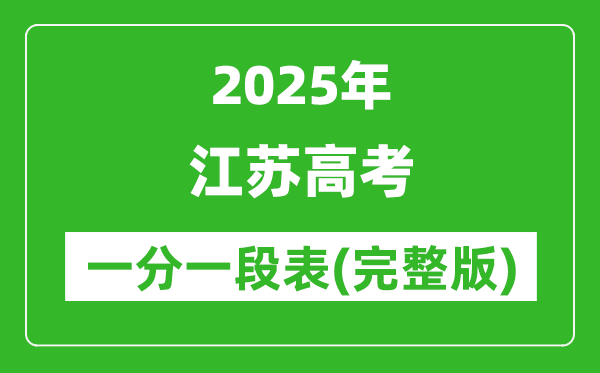 2025江蘇高考一分一段表,高考位次排名查詢（完整版）