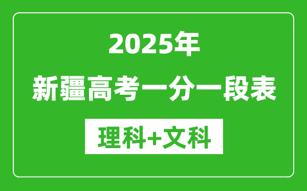新疆高考分?jǐn)?shù)線2025年一分一段表(理科+文科)