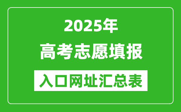 2025年全國各地高考志愿填報(bào)入口官網(wǎng)網(wǎng)址一覽表
