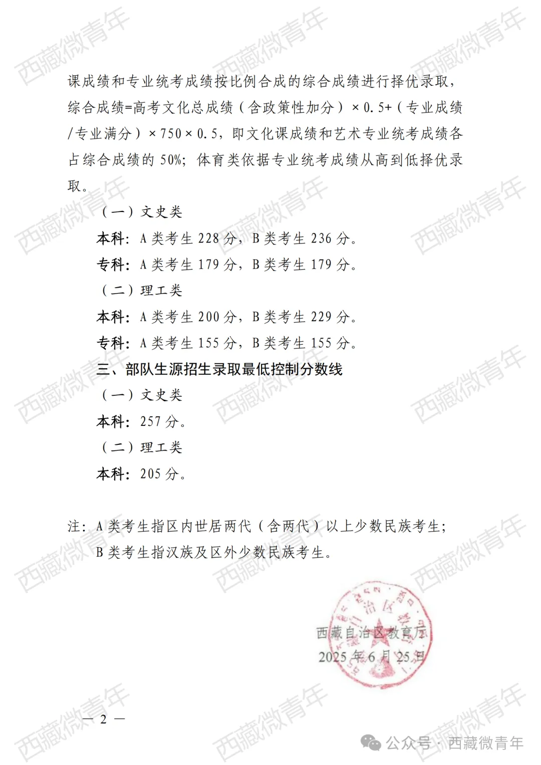 2025年西藏高考各批次分數(shù)線匯總（含一本,二本,?？品謹?shù)線）